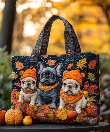 Bonjour Autumn Quilted Tote Bag