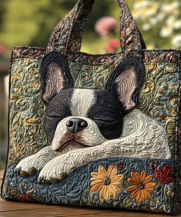 Boston Terrier Spirit Quilted Tote Bag