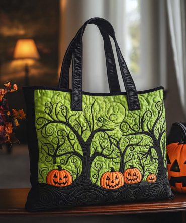 Broomstick Ride Quilted Tote Bag