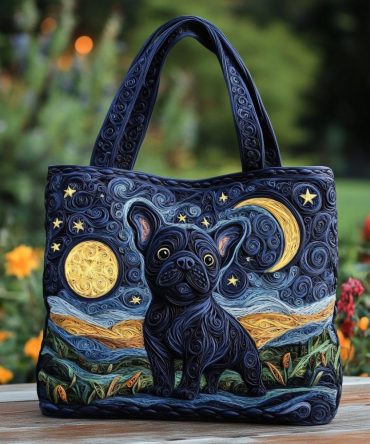 Bulldog Meadow Quilted Tote Bag