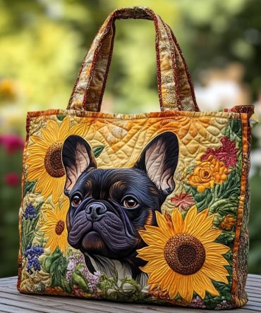 Bulldog Sunlight Quilted Tote Bag