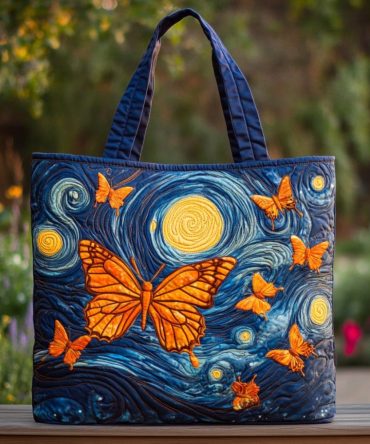 Butterfly Grace Quilted Tote Bag