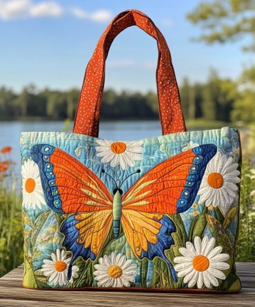 Butterfly Whisper Quilted Tote Bag
