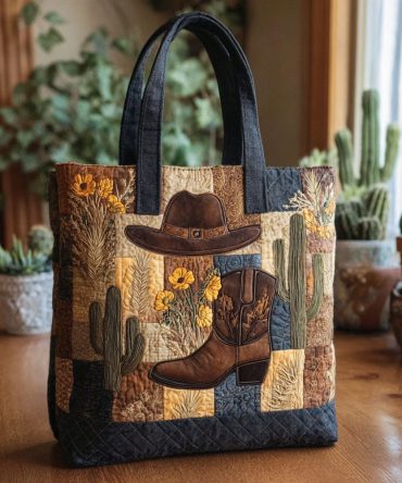 Cactus Trail Quilted Tote Bag