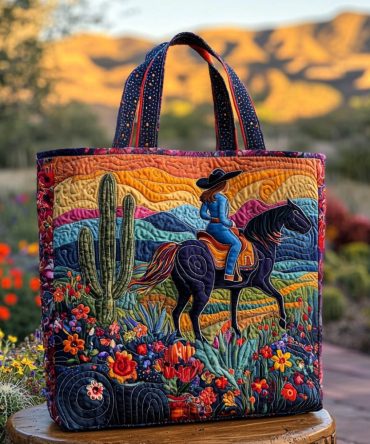 Cactus Valley Quilted Tote Bag