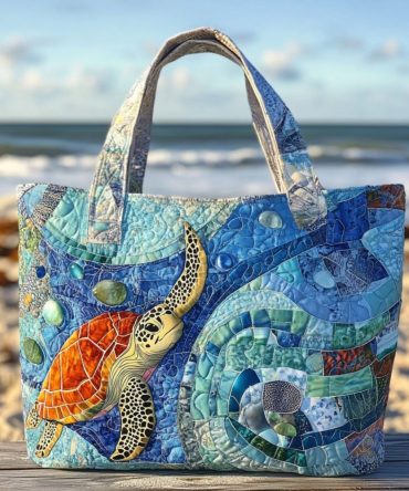 Calm Voyager Quilted Tote Bag
