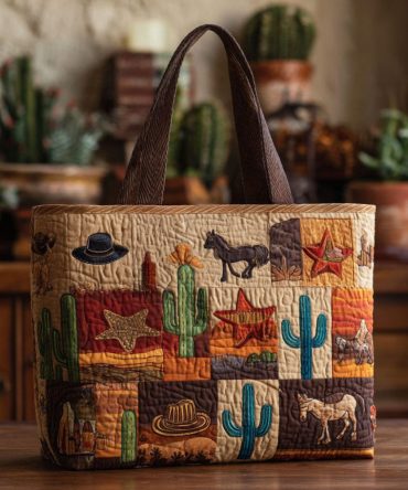 Canyon Sunset Quilted Tote Bag