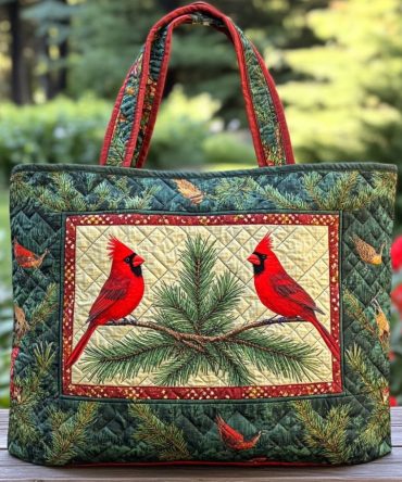 Cardinal Blessing Quilted Tote Bag
