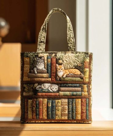 Cat Chronicle Quilted Tote Bag