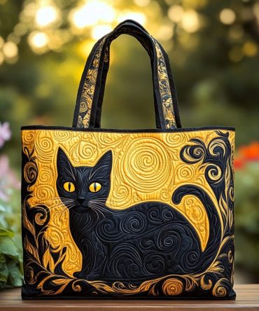 Cat Garden Quilted Tote Bag