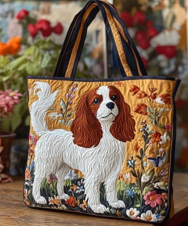 Cavalier Golden Bloom Quilted Tote Bag