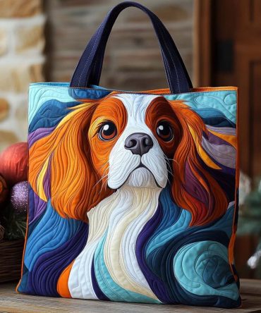 Cavalier Wave Charm Quilted Tote Bag