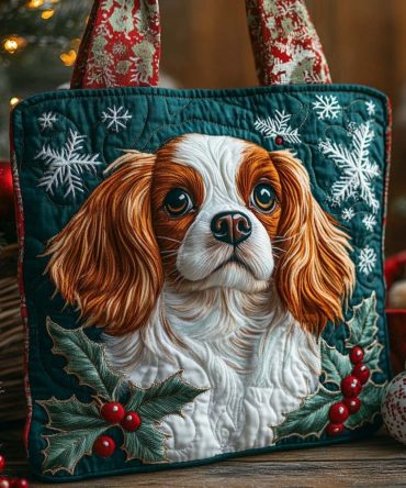 Cavalier Winter Grace Quilted Tote Bag