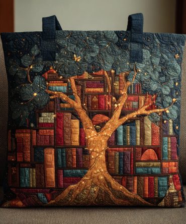 Celestial Book Quilted Tote Bag