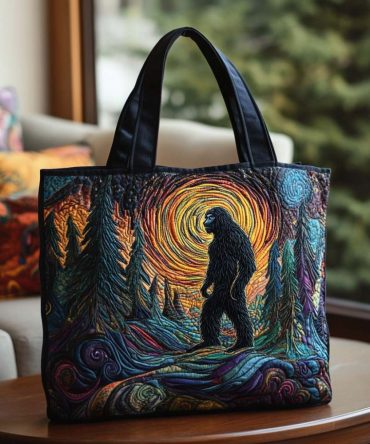 Chasing Bigfoot Quilted Tote Bag