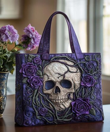 Skull Quilted Tote Bag