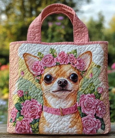 Chihuahua Glow Quilted Tote Bag