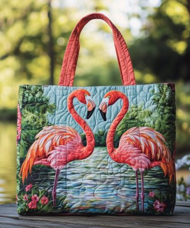 Chill Flamingo Quilted Tote Bag