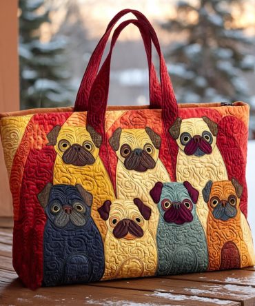 Chonkster Pug Quilted Tote Bag
