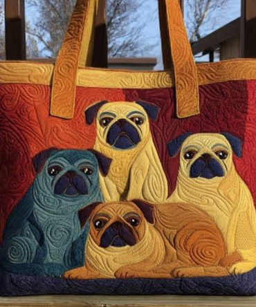 Chonkster Pug V2 Quilted Tote Bag