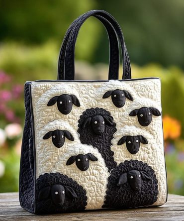 Chubby Sheep Quilted Tote Bag