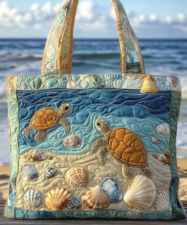 Coastal Calm Quilted Tote Bag