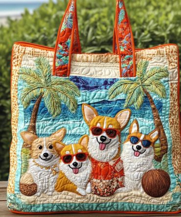 Coconut Pup Quilted Tote Bag