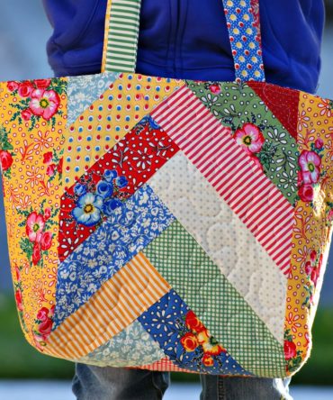 Colorful Garden Quilted Tote Bag