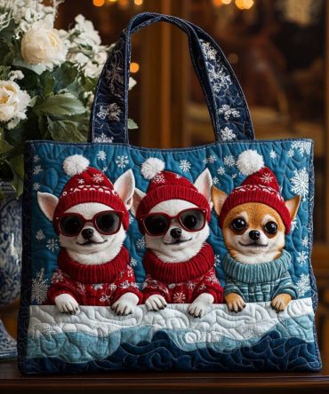 Cool Chihuahua Quilted Tote Bag
