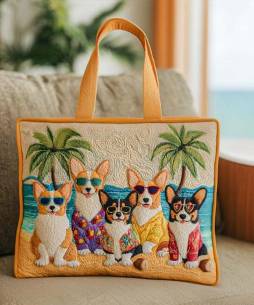 Corgi Cutie Club Quilted Tote Bag
