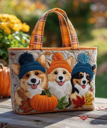 Corgi Cutie Quilted Tote Bag