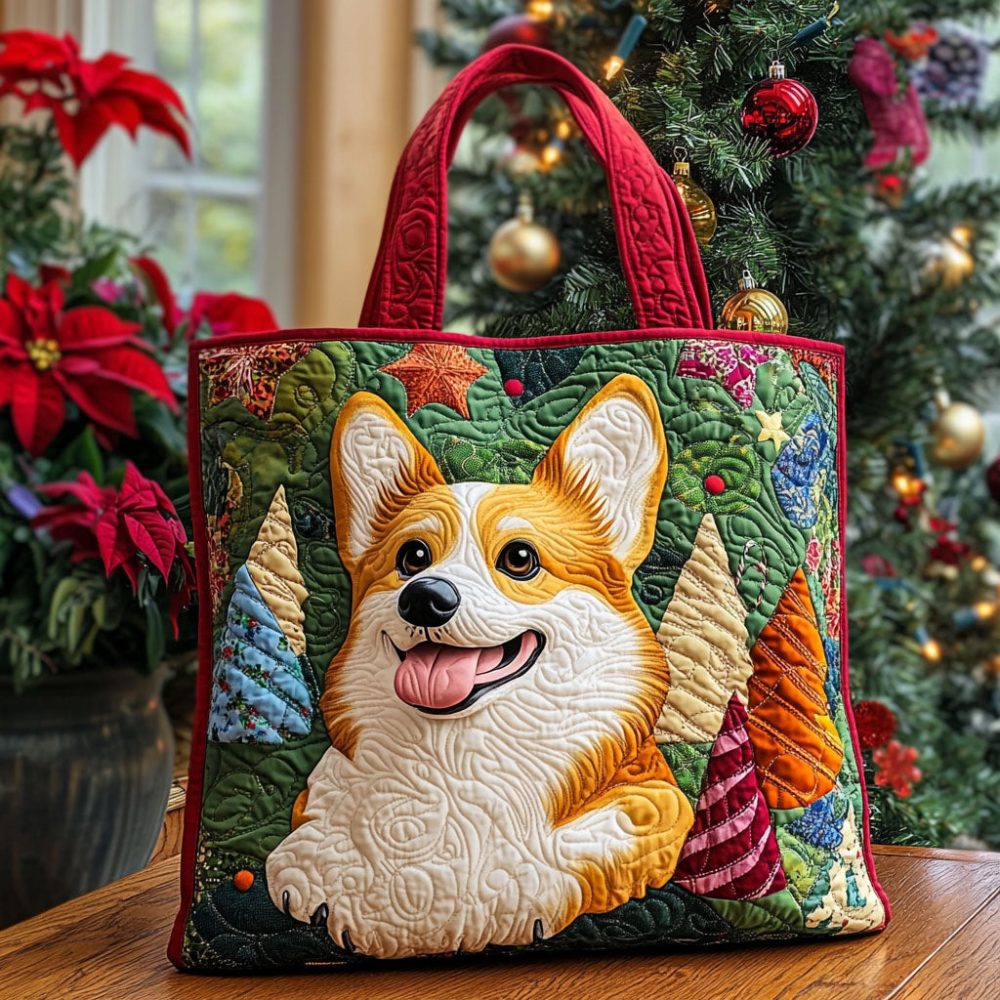 Corgi Delight Quilted Tote Bag