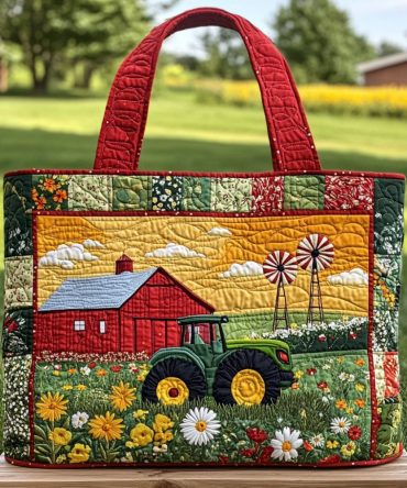 Countryside Charm Quilted Tote Bag