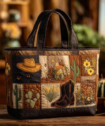 Cowgirl Charm Quilted Tote Bag