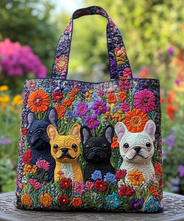 Cozy Chic Pup Quilted Tote Bag