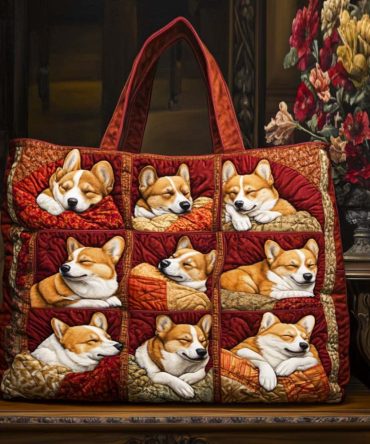 Cozy Corgis Quilted Tote Bag