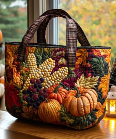 Cozy Harvest Quilted Tote Bag
