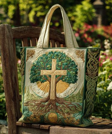 Cross Of Righteousness Quilted Tote Bag