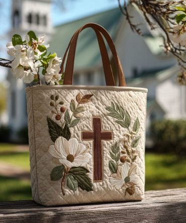 Cross Of Triumph Quilted Tote Bag