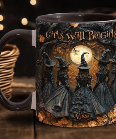 Girls Will Be Girls - Personalized Witch Accent Mug