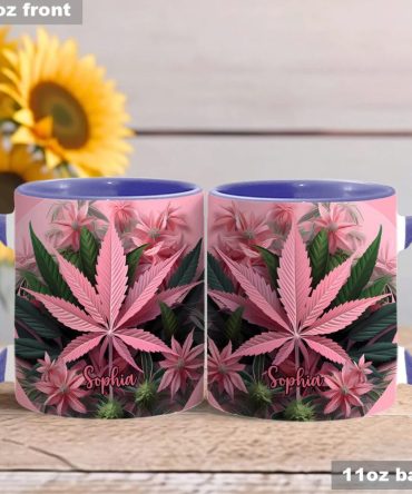Pink Stoner Chick - Personalized Weed Accent Mug