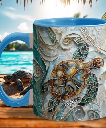 Love Turtles, Personalized Turtle Accent Mug
