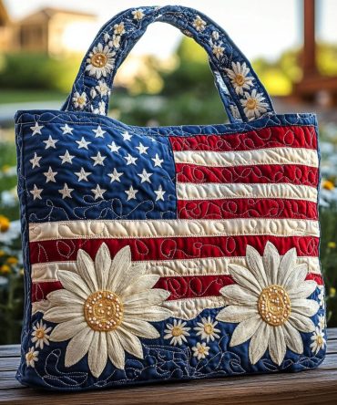 Daisy Americana Quilted Tote Bag