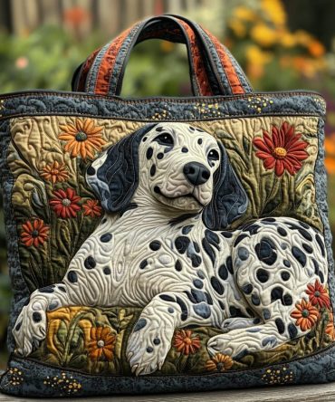 Dalmatian Glow Quilted Tote Bag