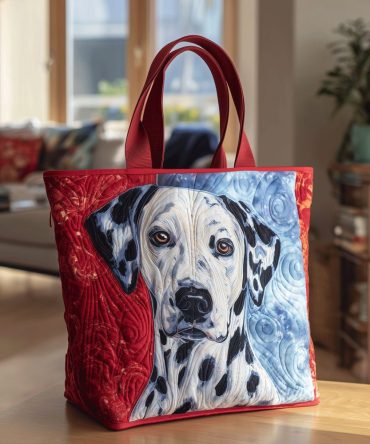 Dalmatian Whimsy Quilted Tote Bag
