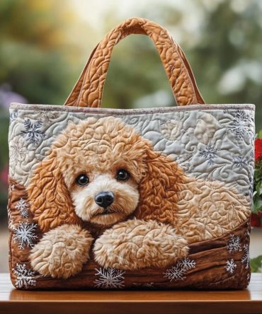 Darling Poodle Quilted Tote Bag