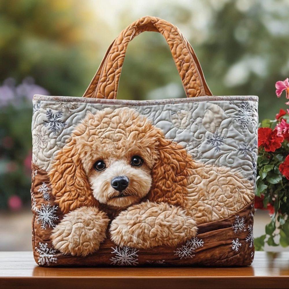 Darling Poodle Quilted Tote Bag