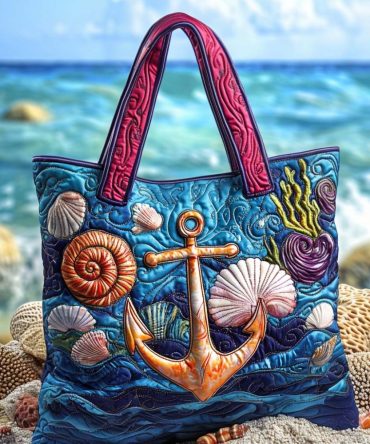 Deep Sea Glow Quilted Tote Bag