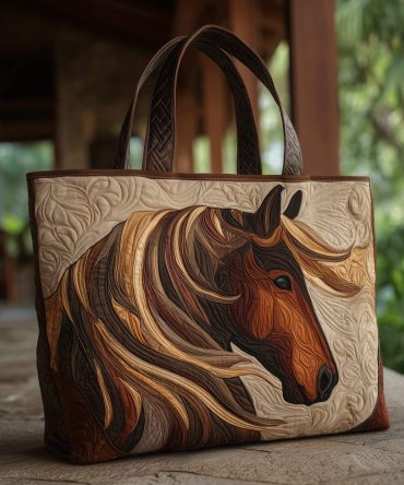 Desert Horse Quilted Tote Bag