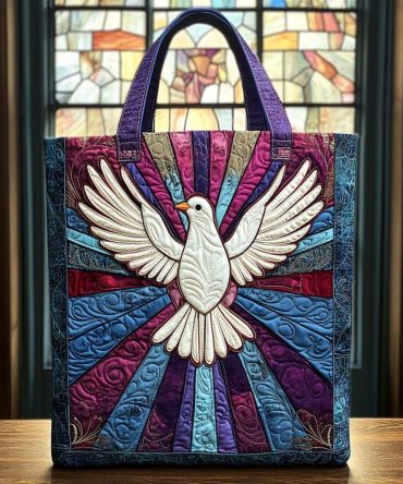 Dove Of Peace Quilted Tote Bag